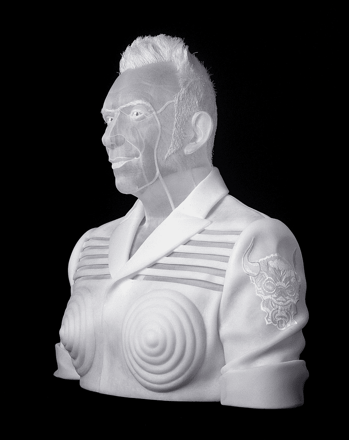 Jean Paul Gaultier | Organdi, résine polymère, PET, plexi | Caisson plexi : 65 x 45 x 70cm | 2015 | ANGÉLIQUE©