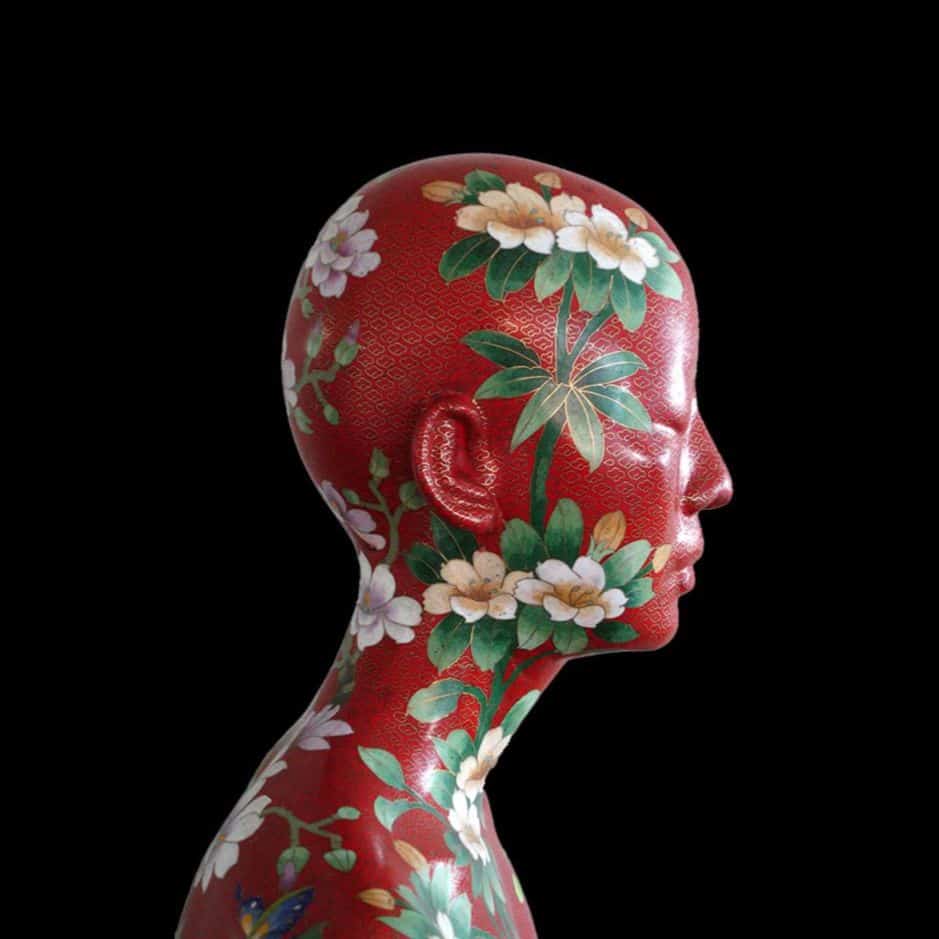 Oiseaux, fleurs, et le dragon | Porcelaine en glaçure polychrome | Ah Xian©