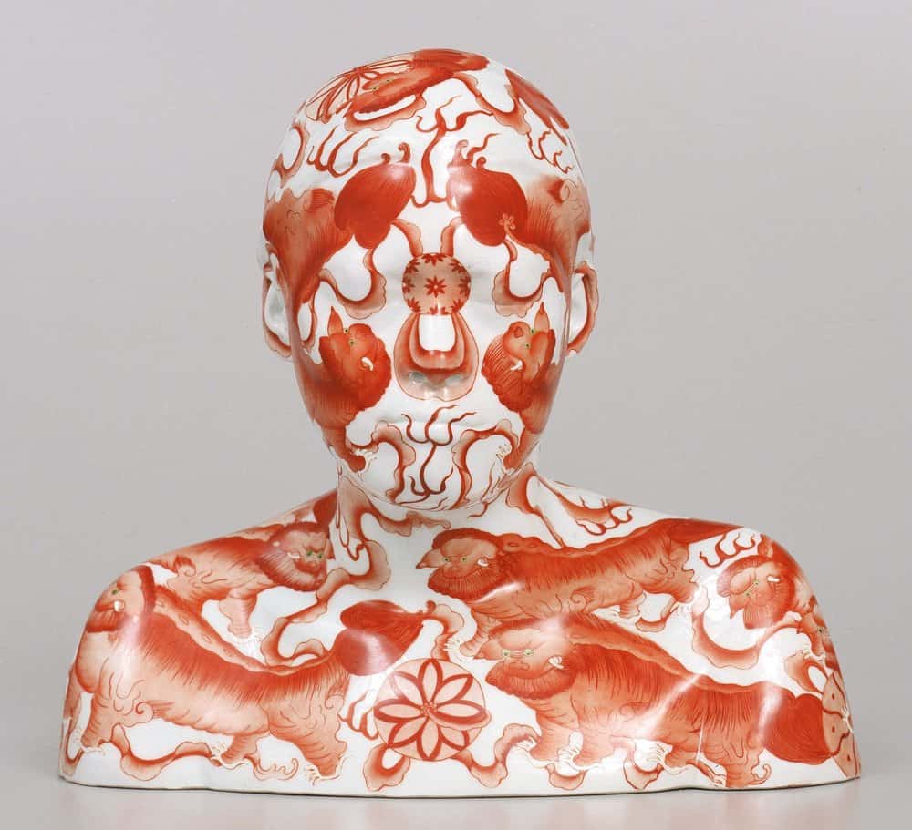 Série China China | Buste 11 | Céramique et porcelaine moulée avec décorations sous glaçure peintes à la main | Ah Xian© 